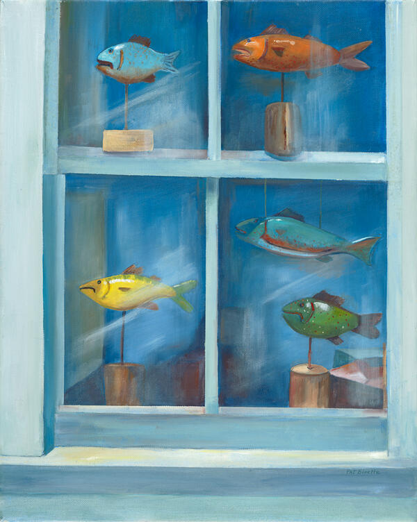 Window with Fish Decoys